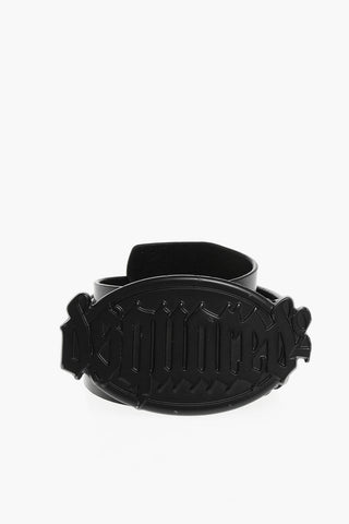 Leather Belt with Logoed Buckle 40mm