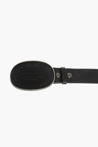 Leather D**K Belt with Oval Buckle 40mm