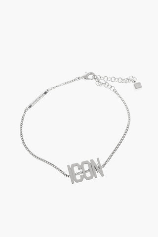 Silver-Tone Metal ICON CLUBBING Bracelet