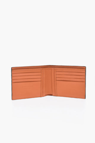 Saffiano Leather Bifold Wallet with Silver-Tone Monogram