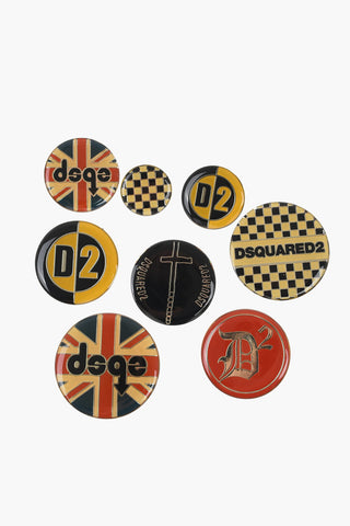 Set of 8 Enamelled Brass Pins