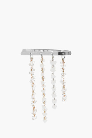 Rigid Bracelet with Multiple Chains Embellished with Beads and Crystals