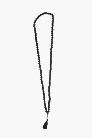 Wooden Necklace with Decorative Tassel
