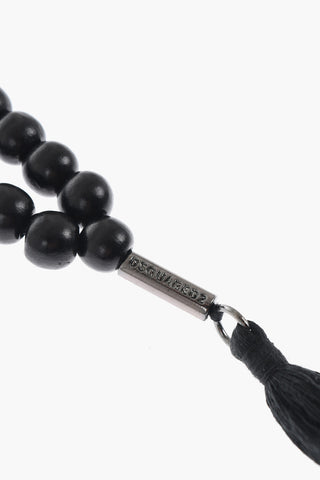 Wooden Necklace with Decorative Tassel