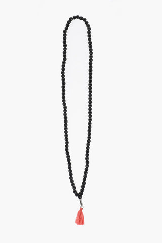 Collana in Legno con Nappina Decorativa