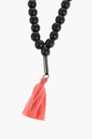 Collana in Legno con Nappina Decorativa