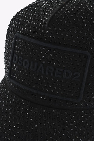 Cappello Da Baseball in Twill di Cotone con Strass All-Over