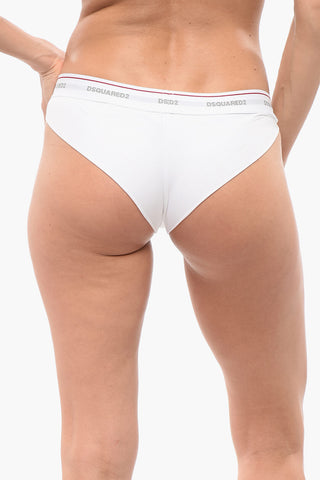 Slip Brasiliano in Cotone Stretch con Elastico Logato