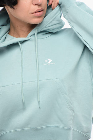 Cropped Brushed Cotton-Blend Hoodie