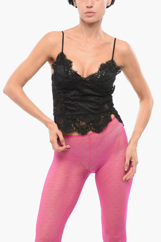Lace and Silk Crop Top
