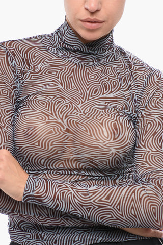Sheer Turtleneck Top