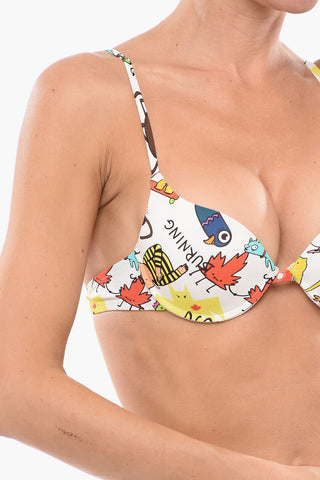 Printed Microfiber Push-up Bra