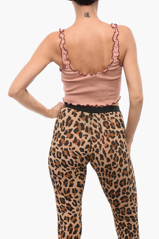 Geripptes Crop-Top Mit Besticktem Logo