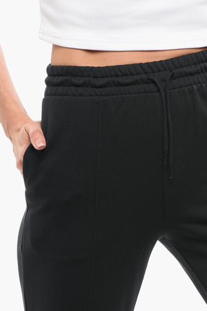 Joggers in Misto Cotone Garzato a Tinta Unita