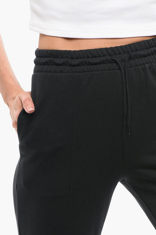 Joggers in Misto Cotone Garzato a Tinta Unita