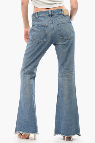 Jeans Bootcut Lavaggio Mid con Fondo Sfrangiato 30cm