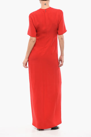 Abito Lungo in Seta con Mezze Maniche