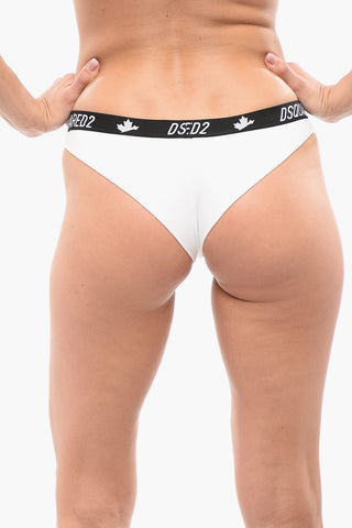 Stretch Cotton Brazilian Slip with Logoed Waistband