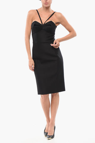 Silk Midi Dress with Heart Collar