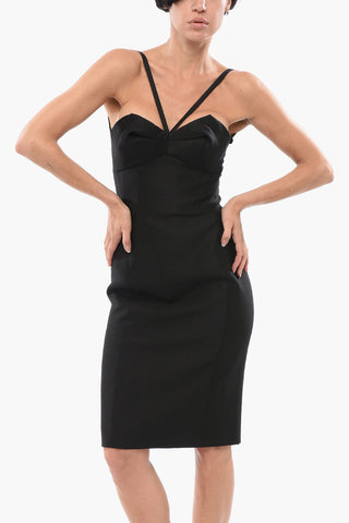 Silk Midi Dress with Heart Collar