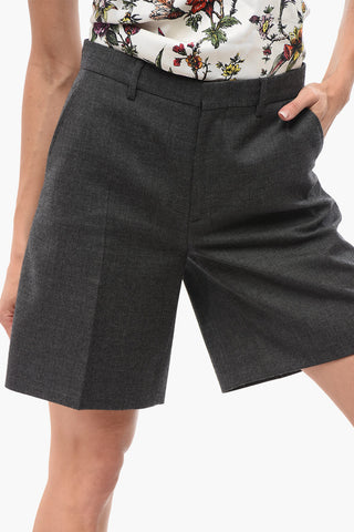 Shorts aus Wolle mit Bundfalten