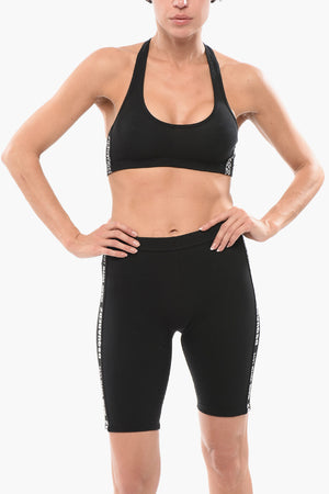 Reggiseno Sportivo in Cotone Stretch con Bande Logate