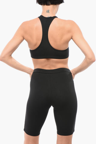 Reggiseno Sportivo in Cotone Stretch con Bande Logate