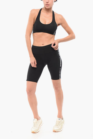 Reggiseno Sportivo in Cotone Stretch con Bande Logate
