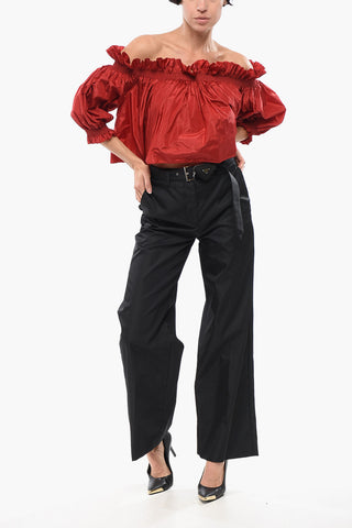 Re-nylon Straight Pants with Logoed Belt