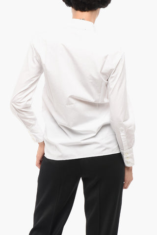 Poplin Cotton ENTI Shirt with Bow Neckline