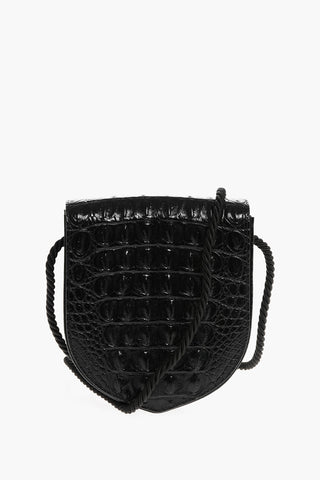 Embossed Leather ECUSSON Crossbody Bag with Crocodile Finish