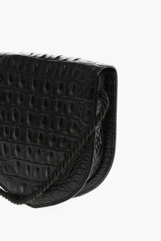 Embossed Leather ECUSSON Crossbody Bag with Crocodile Finish