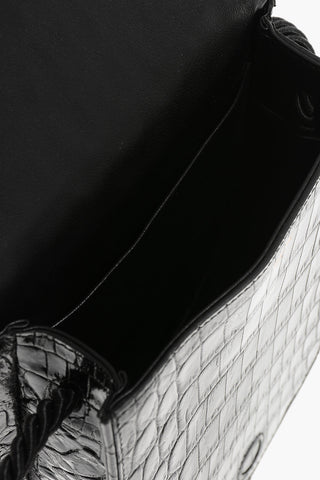 Embossed Leather ECUSSON Crossbody Bag with Crocodile Finish