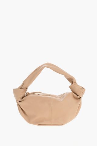 Leather DOUBLE KNOT Handbag with Zipped Closure