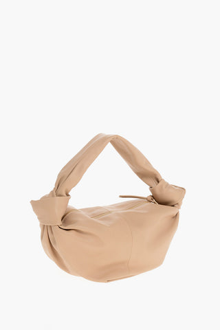 Leather DOUBLE KNOT Handbag with Zipped Closure
