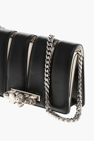 Two-Tone Leather SLASH Clutch with Jewel Detail