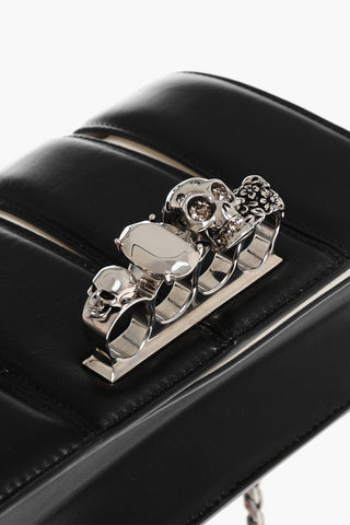 Two-Tone Leather SLASH Clutch with Jewel Detail