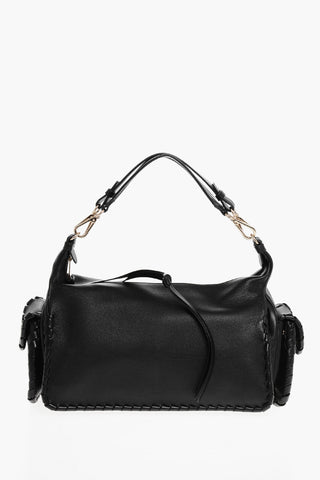Textured Leather NAHIR Shoulder Bag