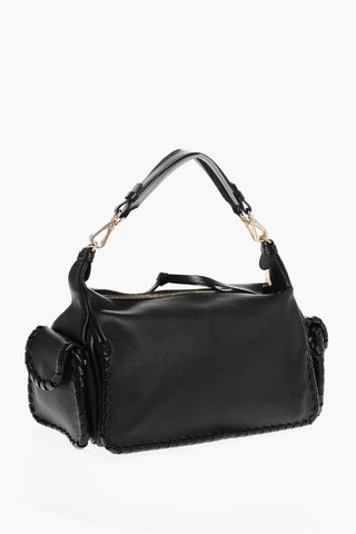 Textured Leather NAHIR Shoulder Bag