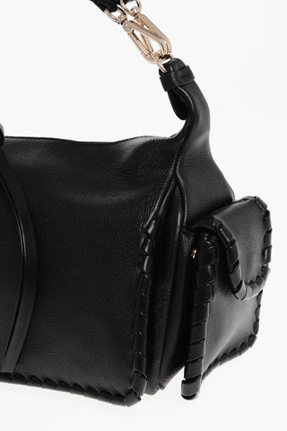 Textured Leather NAHIR Shoulder Bag