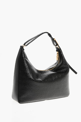Embossed Eco-Patent Leather Hobo Bag