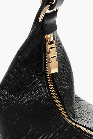 Embossed Eco-Patent Leather Hobo Bag