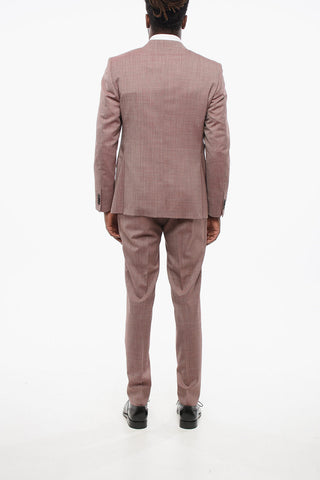 CC COLLECTION mini check REFINED notch lapel 2-button suit with brooch