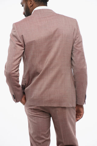 CC COLLECTION mini check REFINED notch lapel 2-button suit with brooch