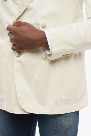 CC COLLECTION Unlined Double-Breasted Blazer with Lance Lapel