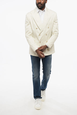 CC COLLECTION Unlined Double-Breasted Blazer with Lance Lapel