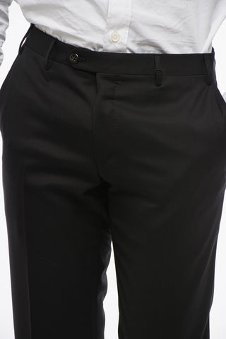 Virgin Wool ACADEMY Pants with Hidden Closure