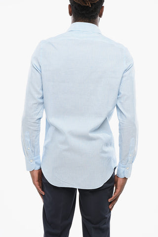 Hairline Patterned Linen Blend Shirt