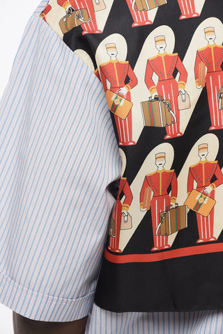 Button-Down-Hemd aus Baumwolle mit Seidenrücken