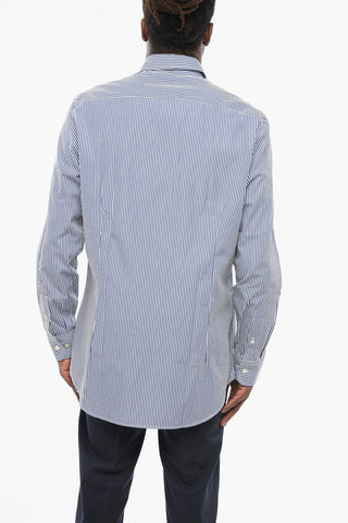 Camicia in Cotone a Righe Awning con Logo Ricamato